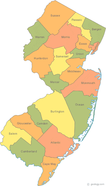 New Jersey County Map